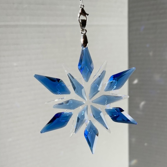 Crystal Snowflake Sun Catcher Christmas Tree Decor Czech Bohemia Crystal Gift - Picture 4 of 11